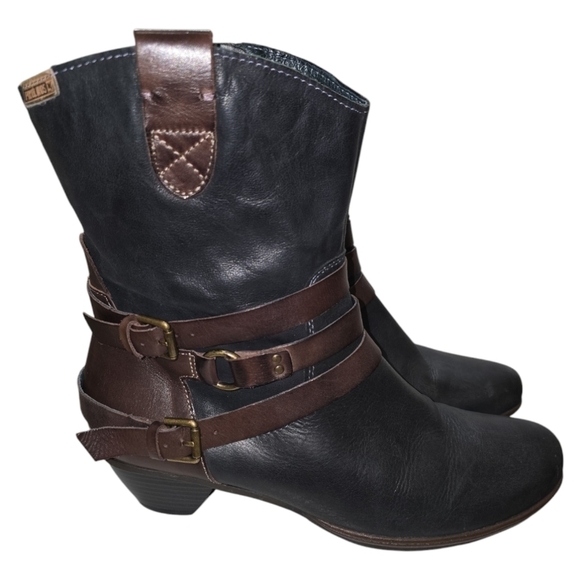 Pikolinos Brujas Brown/Black Two Tone Strappy Boots EU 41 US 10.5-11 - Picture 6 of 11